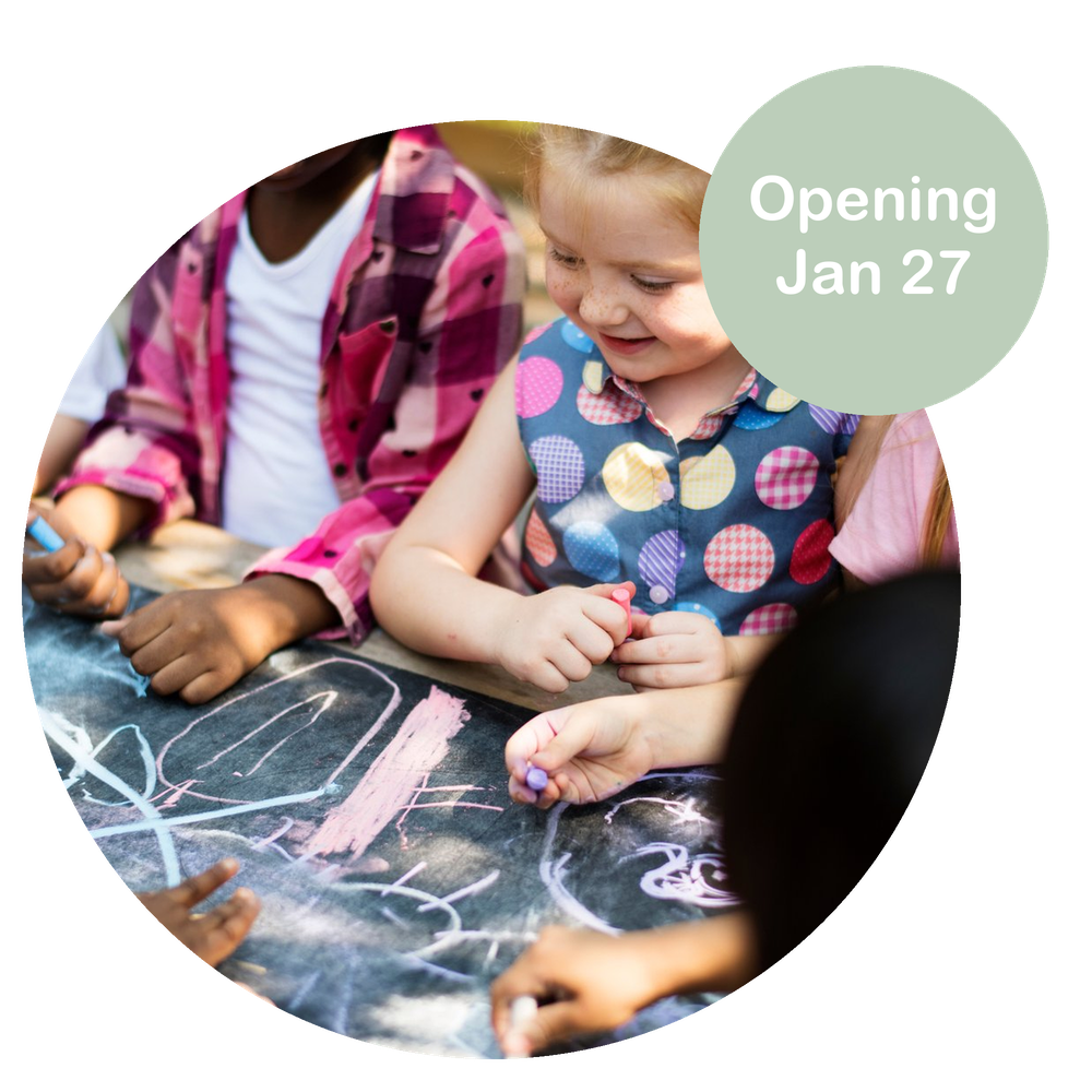 Children drawing with chalk – Hatherleigh Day Nursery & Pre-School opening January 2027